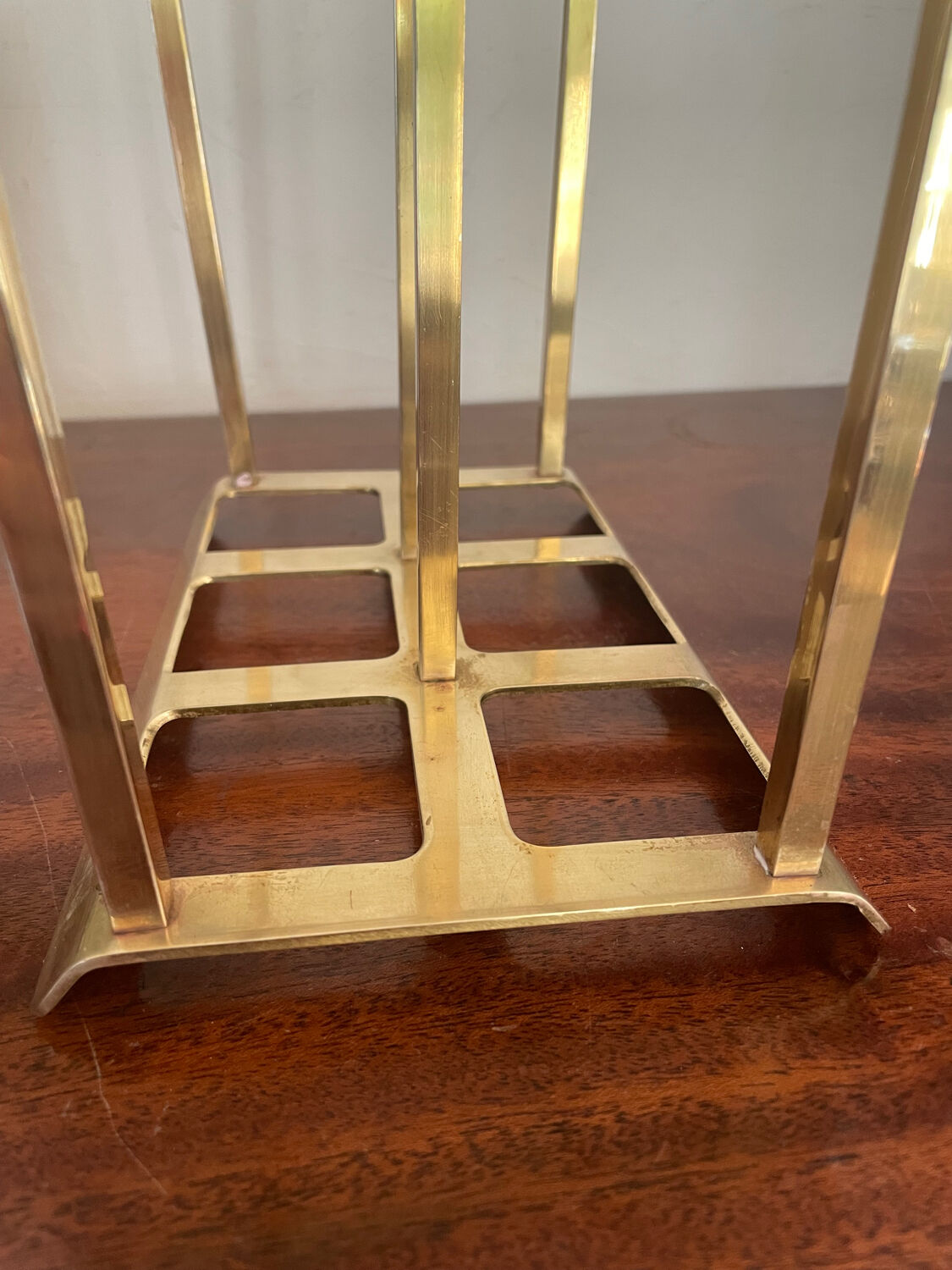Modernist brass magazine rack circa 1940