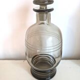 Vintage 60s/70s liqueur set in smoked glass with rim