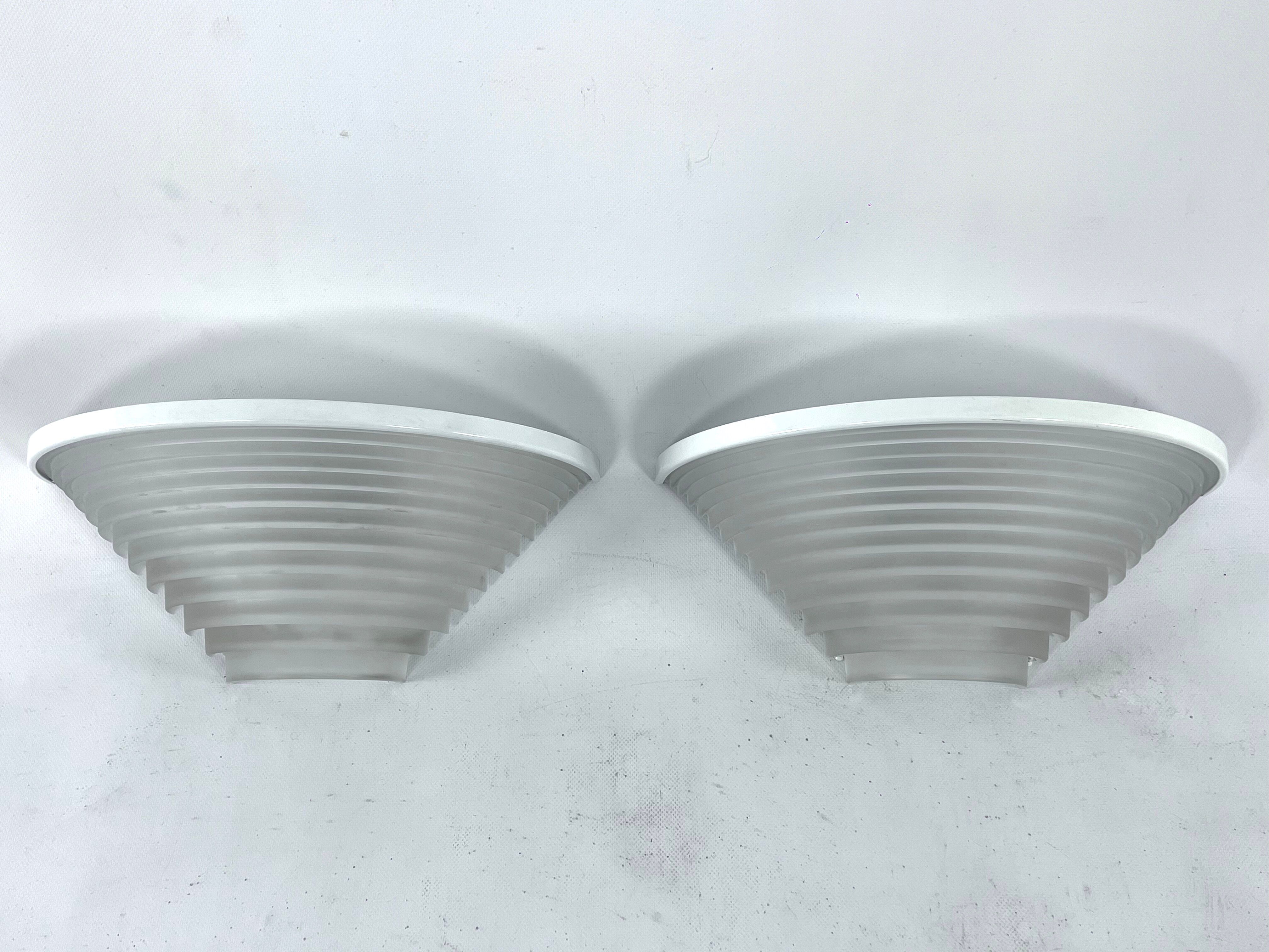 Vintage Pair of Egisto 38 sconces by Angelo Mangiarotti for Artemide. Italy 1980s