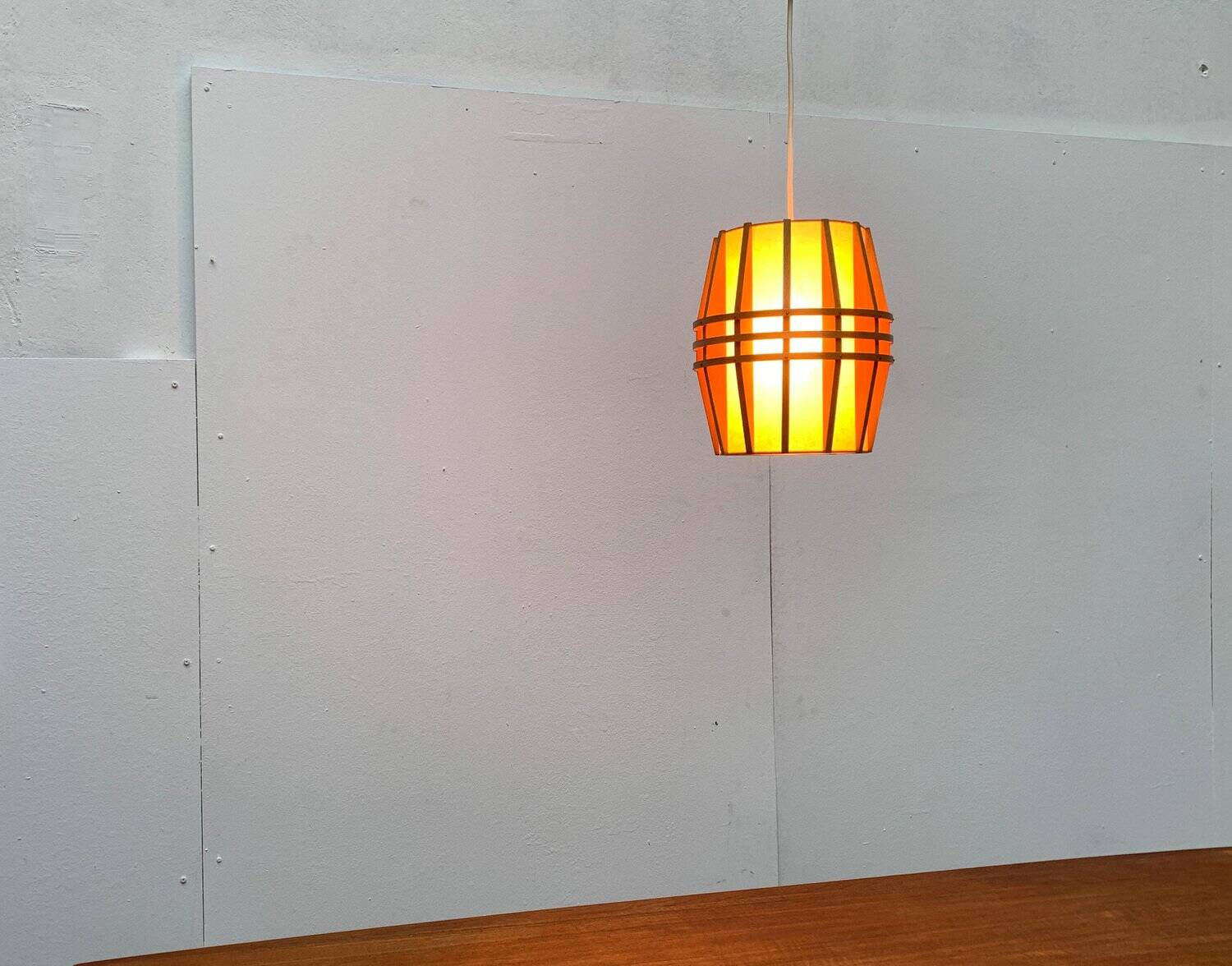 Mid-Century Wooden Cocoon Pendant Lamp
