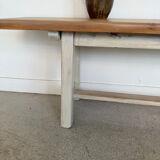 Vintage solid wood farmhouse bench