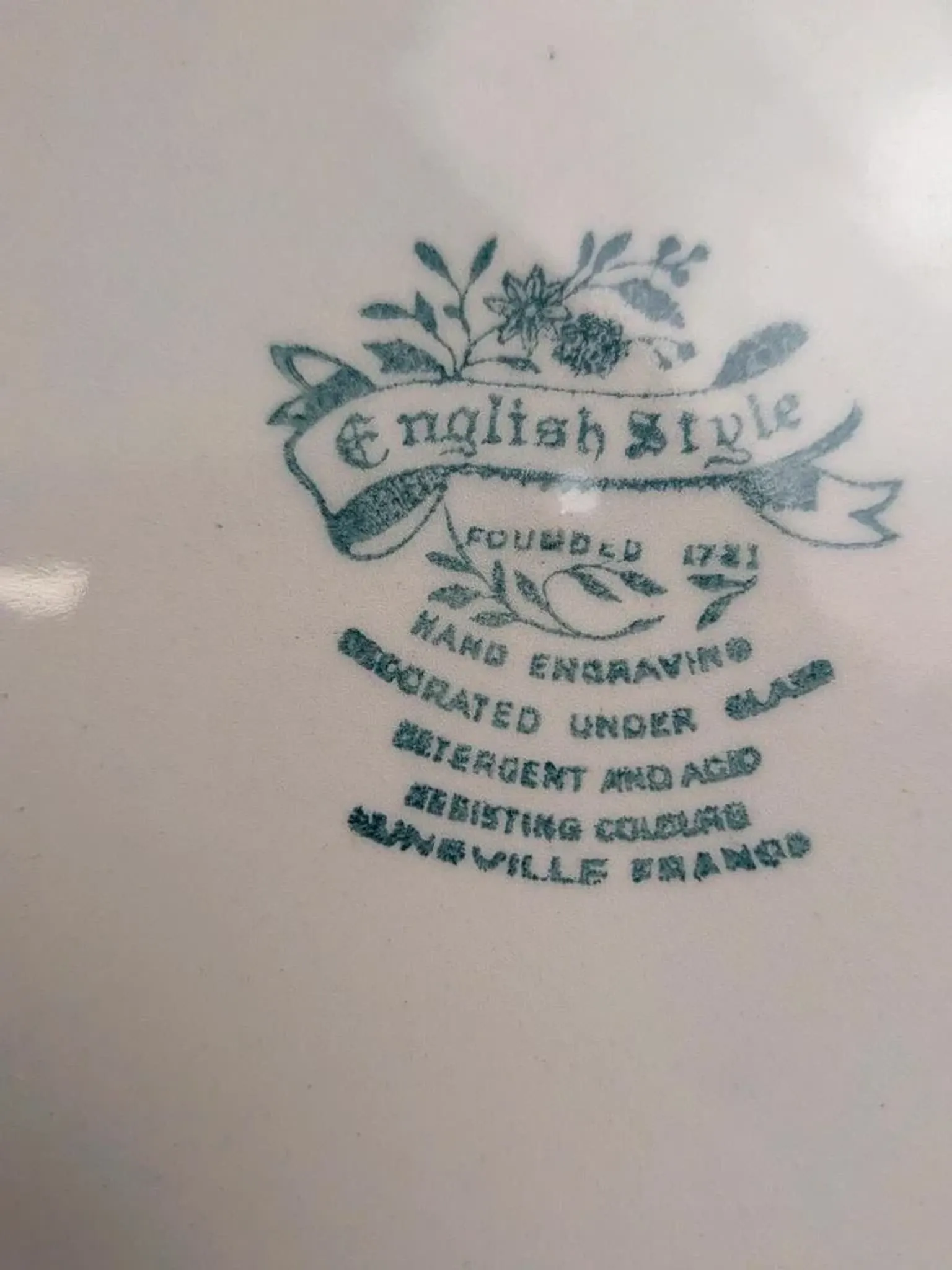 Dessert plate Terre de fer Lunéville – English Style – The Copperfield – Toile de Jouy