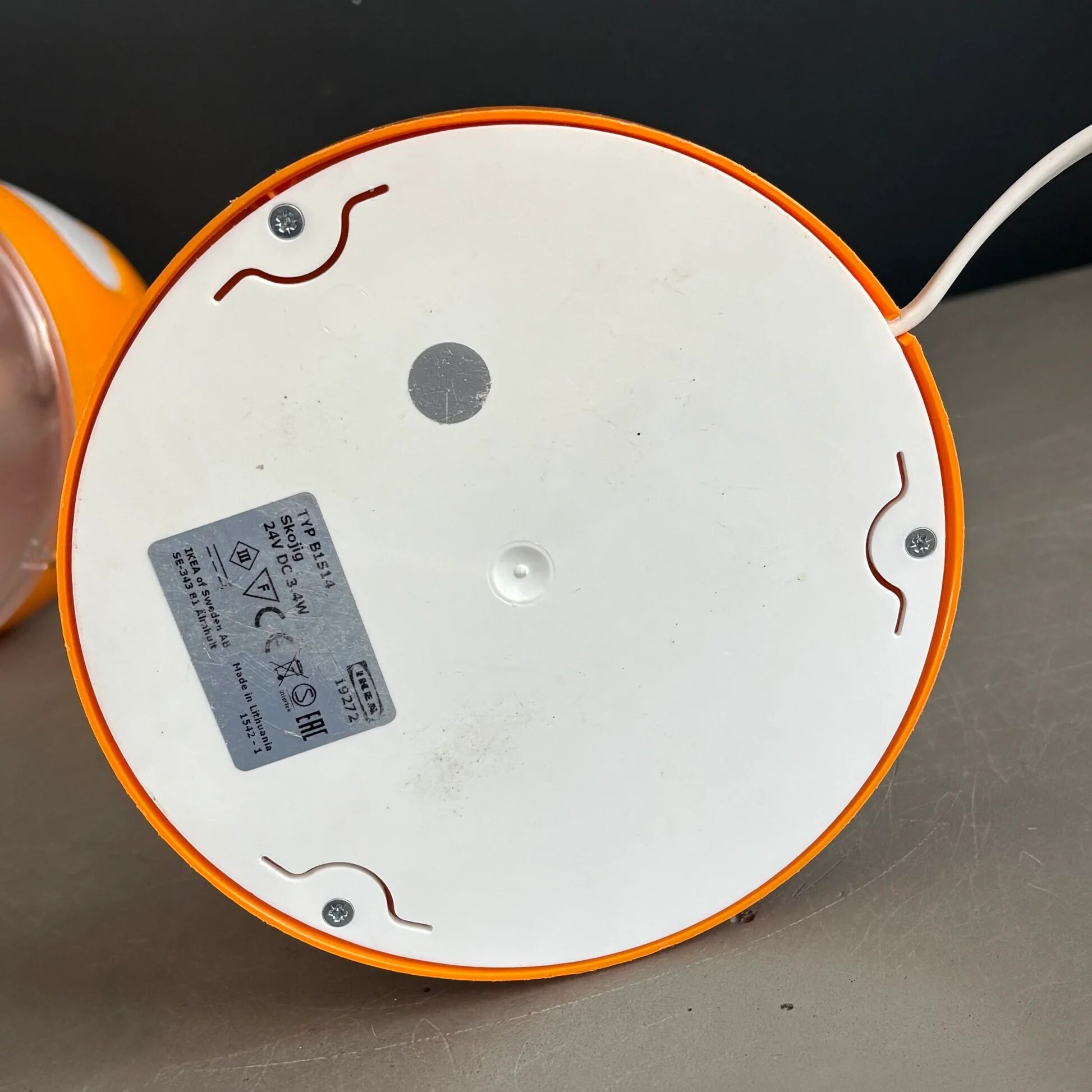 IKEA Skojig orange lamp, by designer Henrik Preutz.