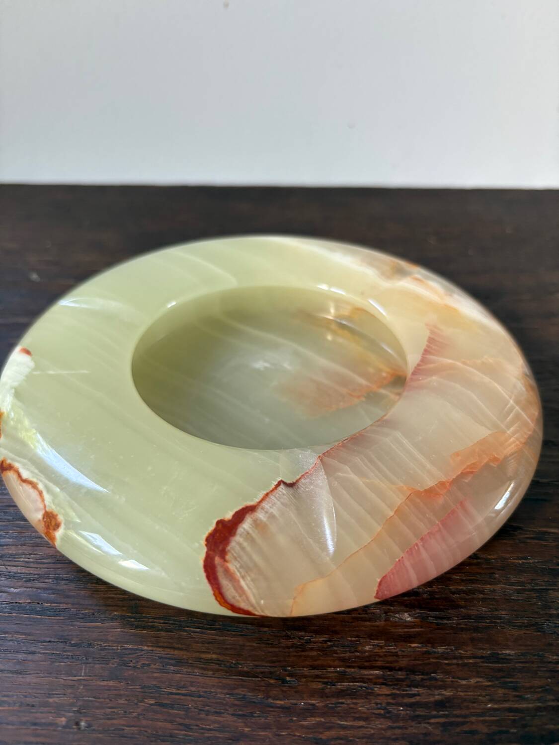 Vintage onyx ashtray natural stone