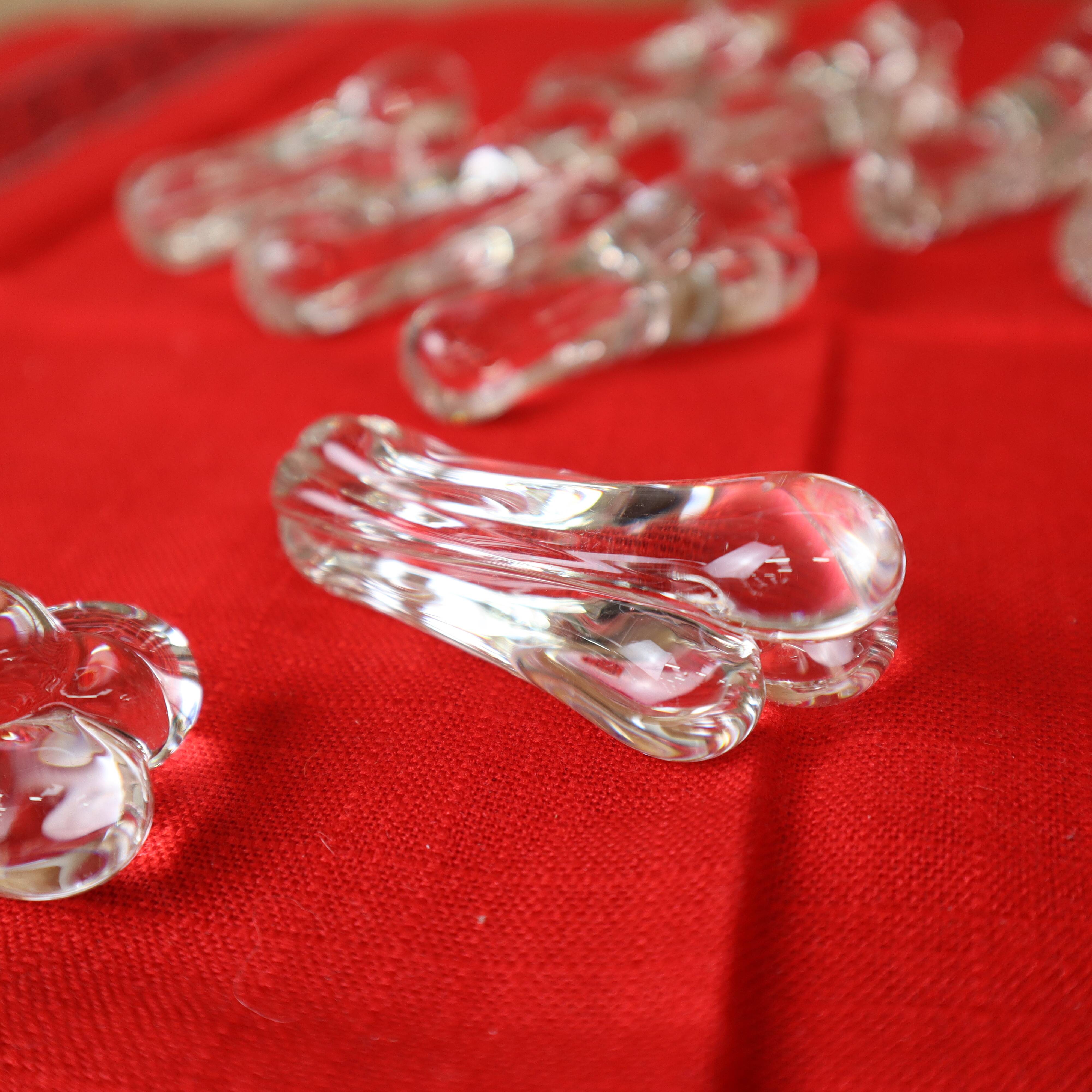 Set of 12 Art Deco crystal knife holders by Christian Eldé