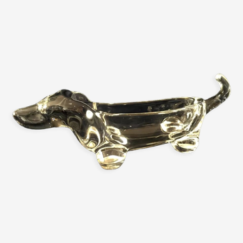 Crystal pocket tray in the shape of a dachshund