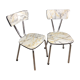 Series of 2 formica chairs marble effect of the 70s