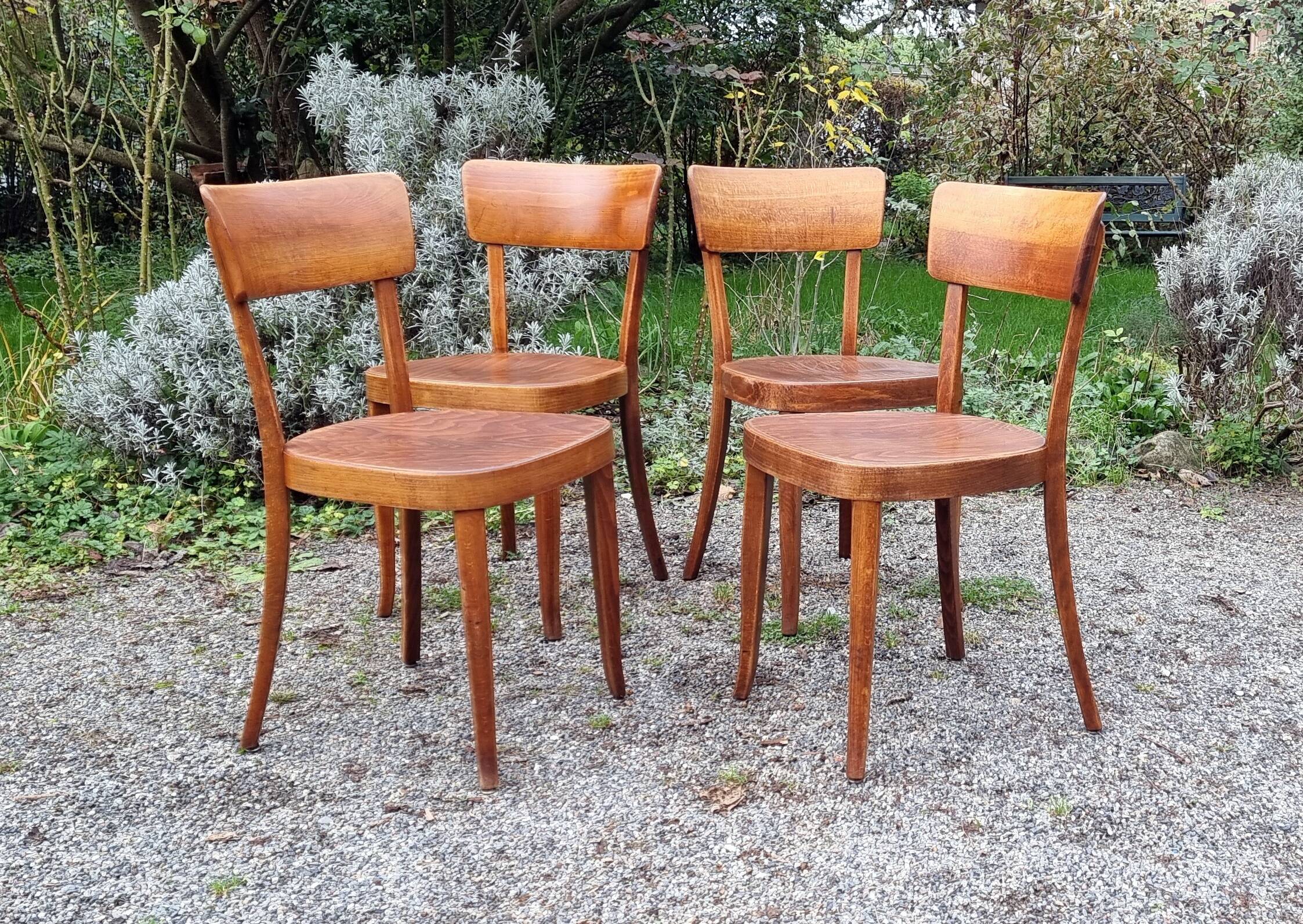 4 chaises bistrot suisses Horgen type années 50