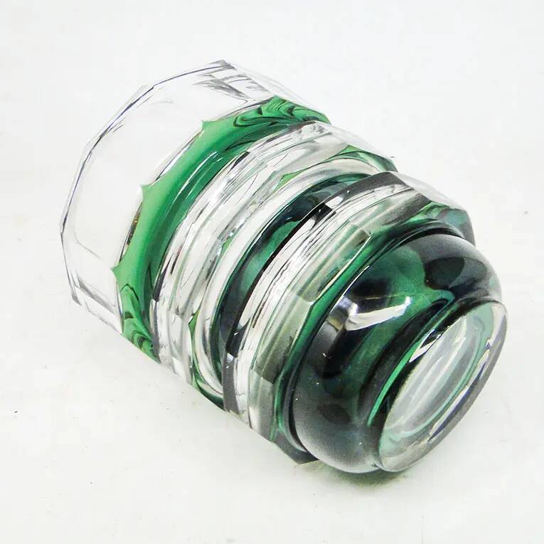 Postmodernist vase, green crystal glass, Germany, 1960s