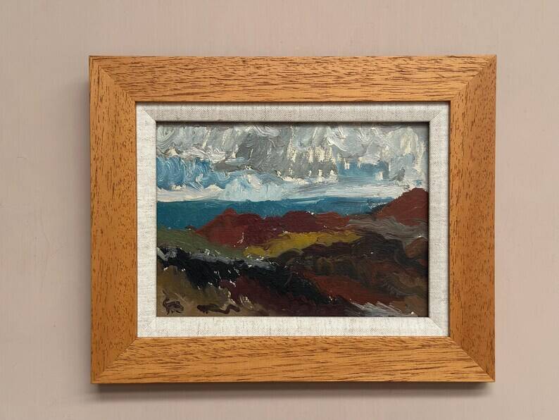 Original Swedish Oil on Panel – “Landscape” by Göran Brunius – Signed –