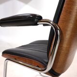 Martin Stoll set of 4 leather dining/conference chairs by Prof. Karl Dittert