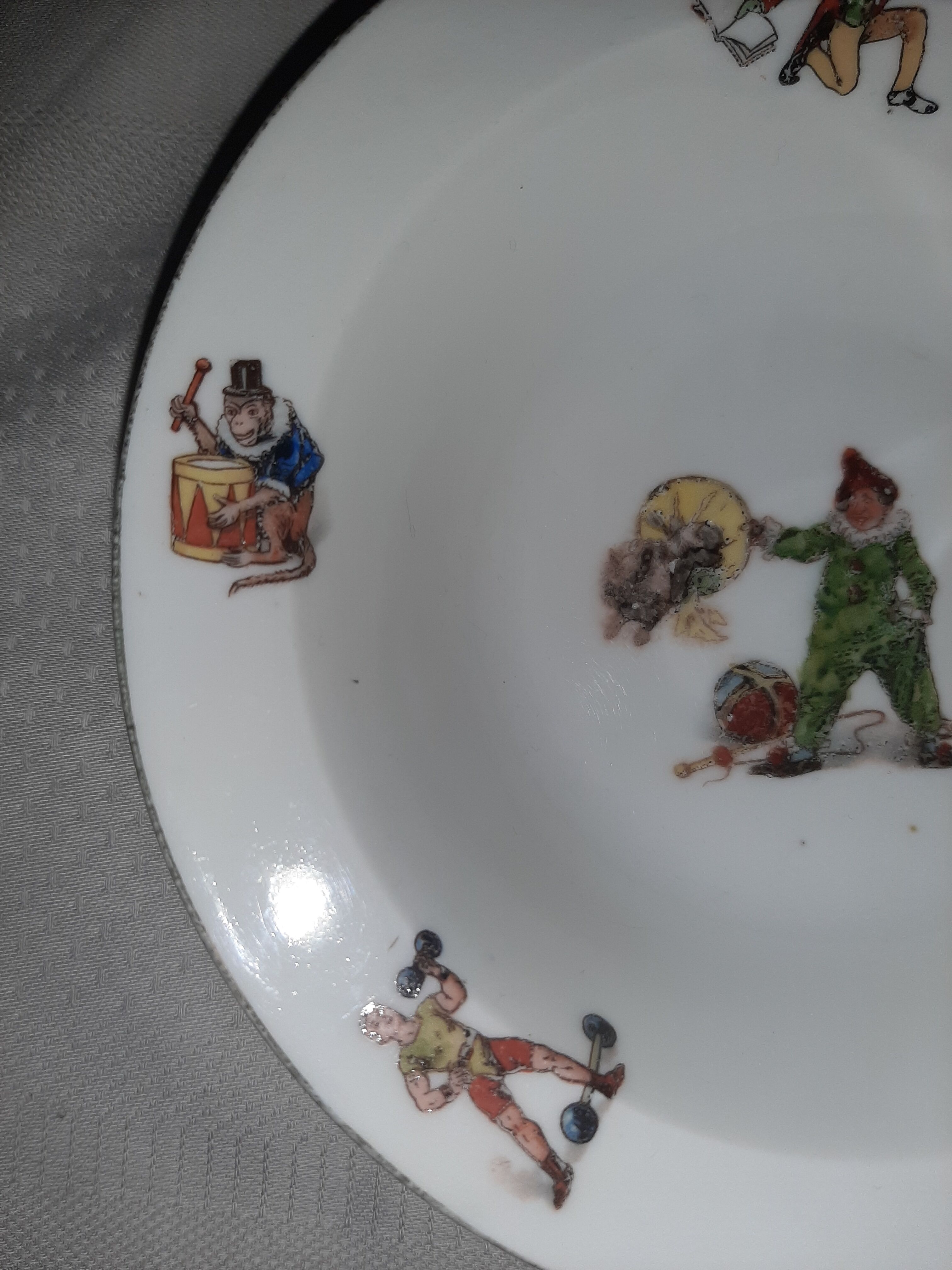 2 bowls of porridge child porcelain of Limoges art deco period