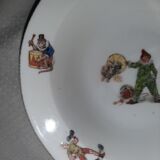 2 bowls of porridge child porcelain of Limoges art deco period