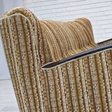 1960s, Danish 3-seater sofa, original, brown furniture wool, beech wood.