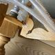 Geometric wood and string-art table lamp