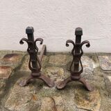Pair of wrought iron chimney pegs
