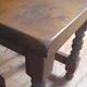 2 solid wood trundle tables, turned legs 80