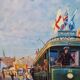 Lithograph kursaal 1920 los angeles signed 1996 in beautiful frame 64x78
