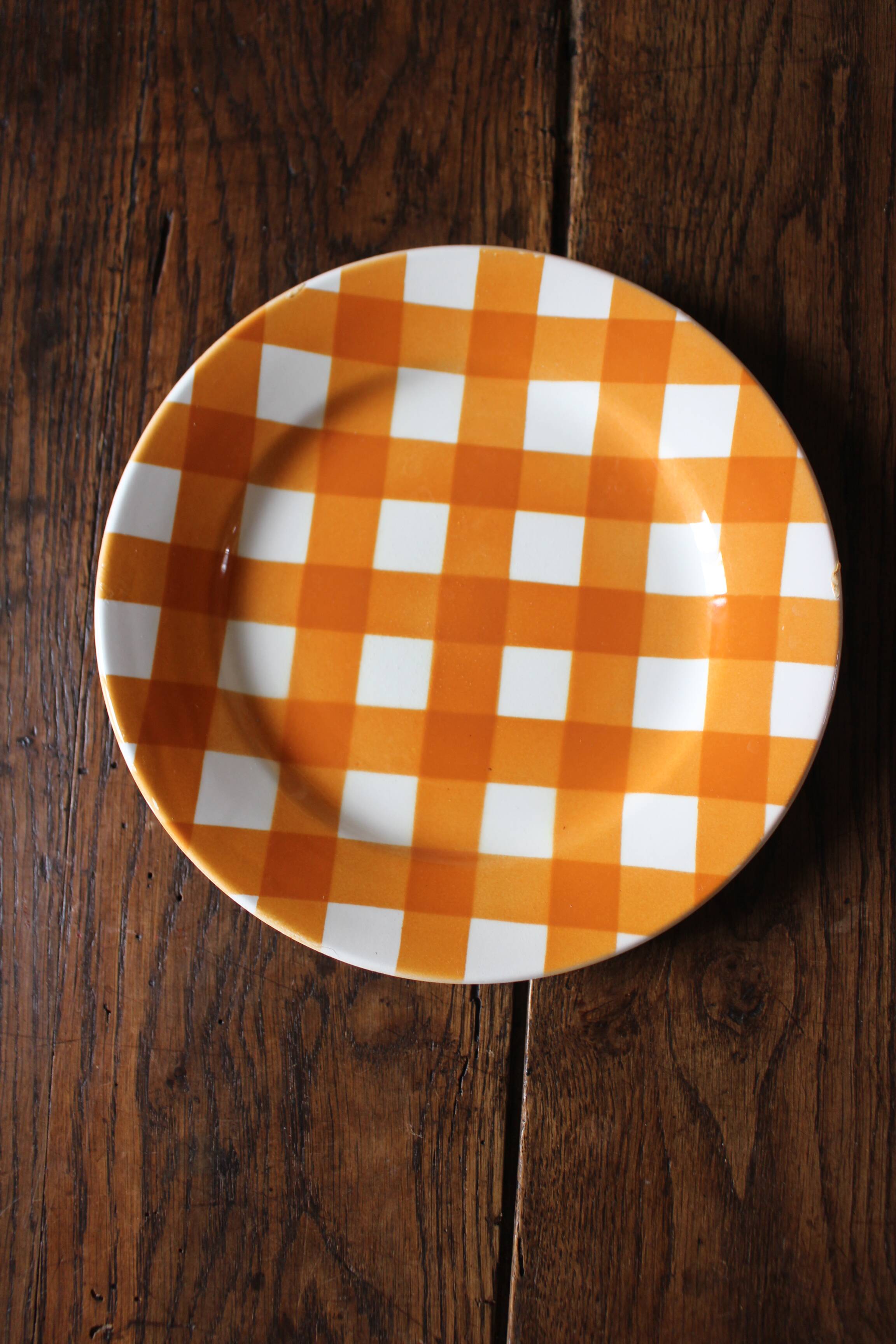 A Lot of 4 Yellow Orange Digoin Sarreguemines Scottish plates