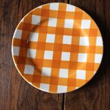 A Lot of 4 Yellow Orange Digoin Sarreguemines Scottish plates