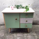 Almond/pink bedside