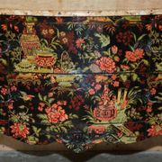 Antique Chinoiserie Commode Hand-Painted with Marble Top
