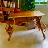Old office in rattan and vintage bamboo