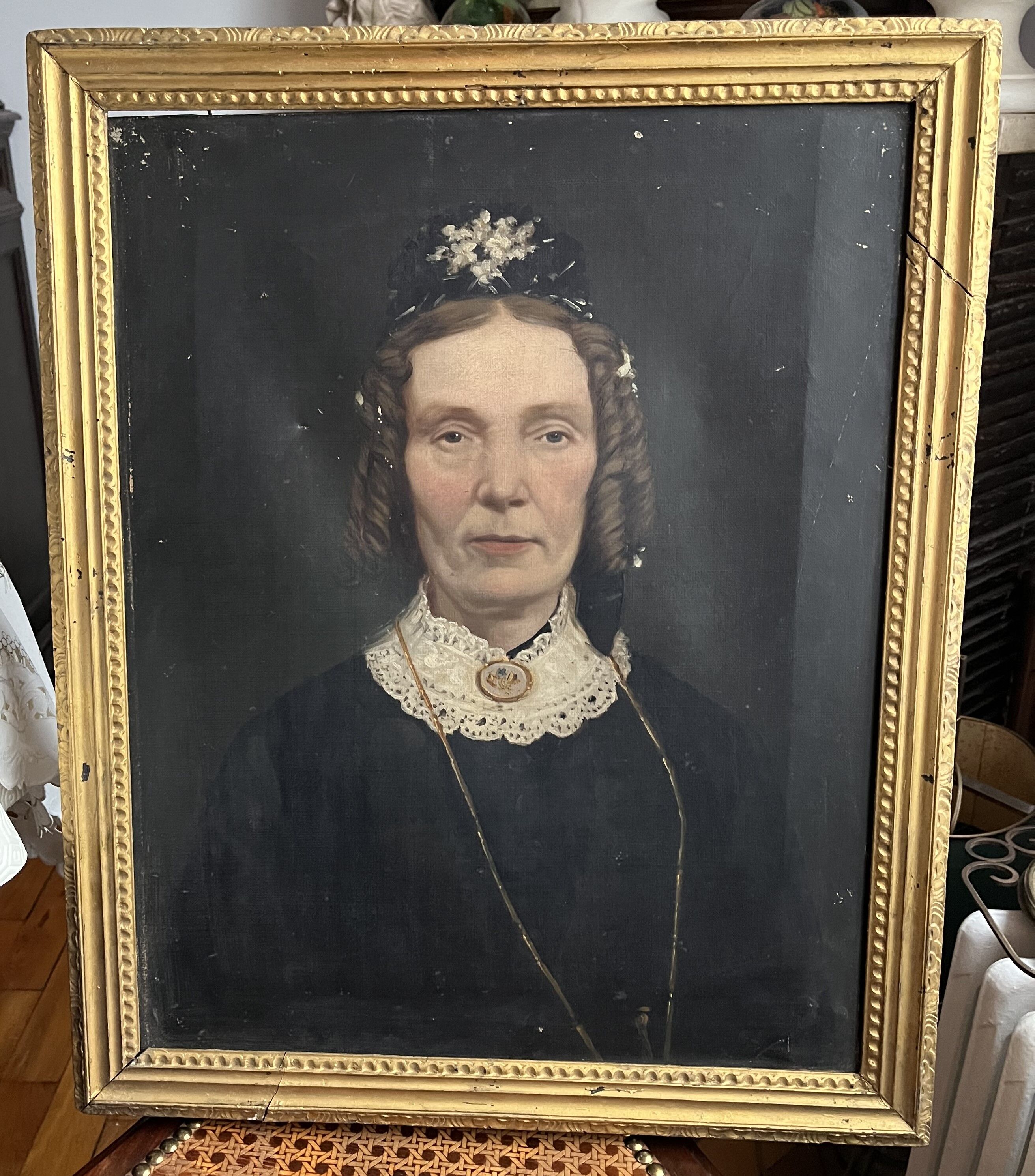 Oil on canvas portrait of a woman