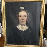 Oil on canvas portrait of a woman