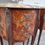Pair of Louis XV style bedside tables in Marquetry