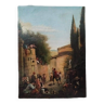 Peinture à l'huile ancienne sur toile, époque, milieu du xixe siècle, italie centrale