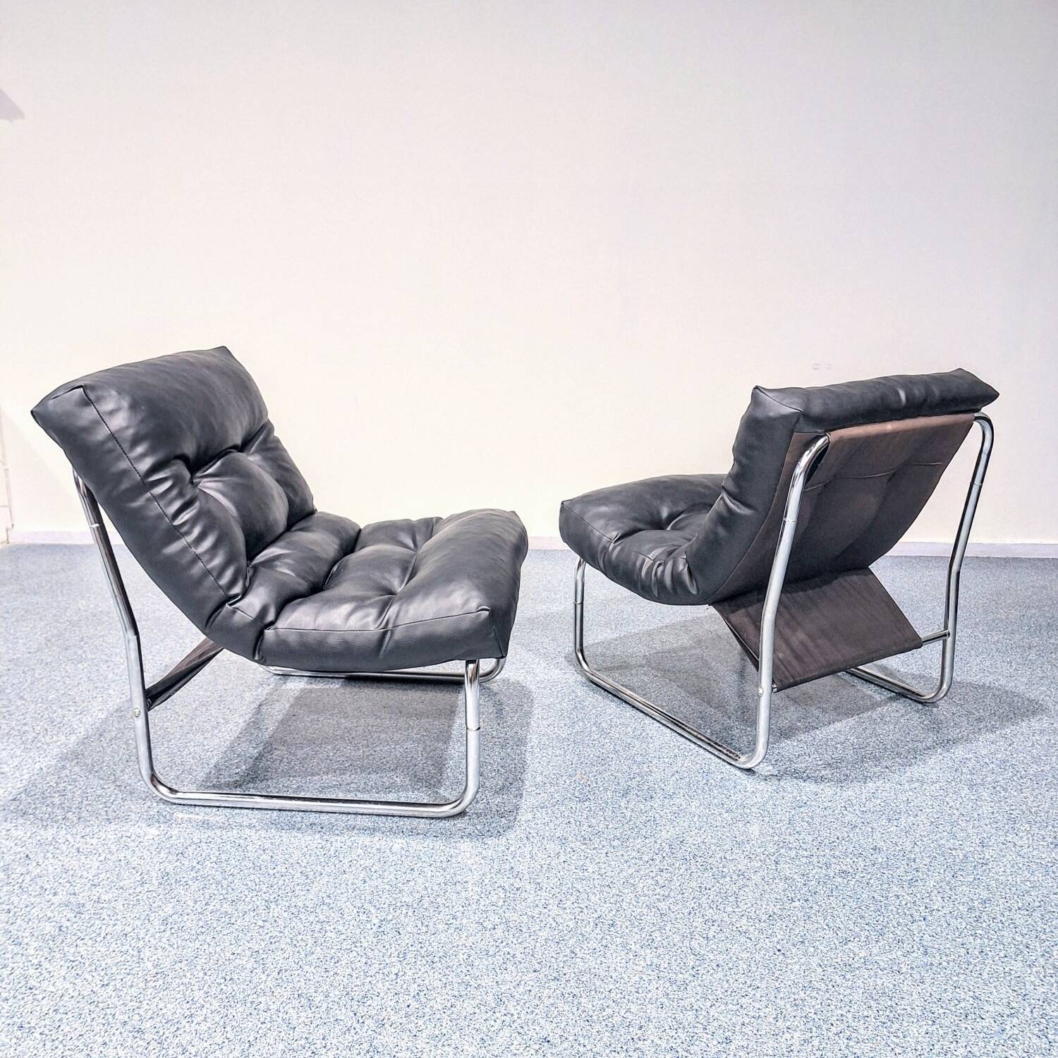 A pair of 1980s Pixi armchairs designed by Gillis Lundgren for