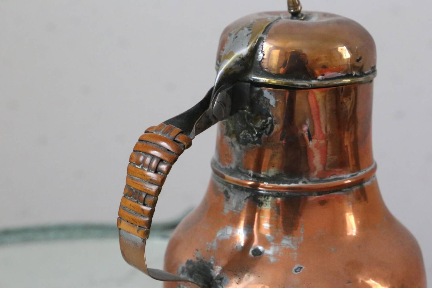 Antique coquemar, pitcher, antique copper, 19th century