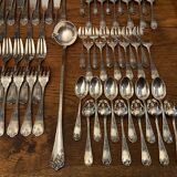 Silver-plated metal cutlery in Louis XV style