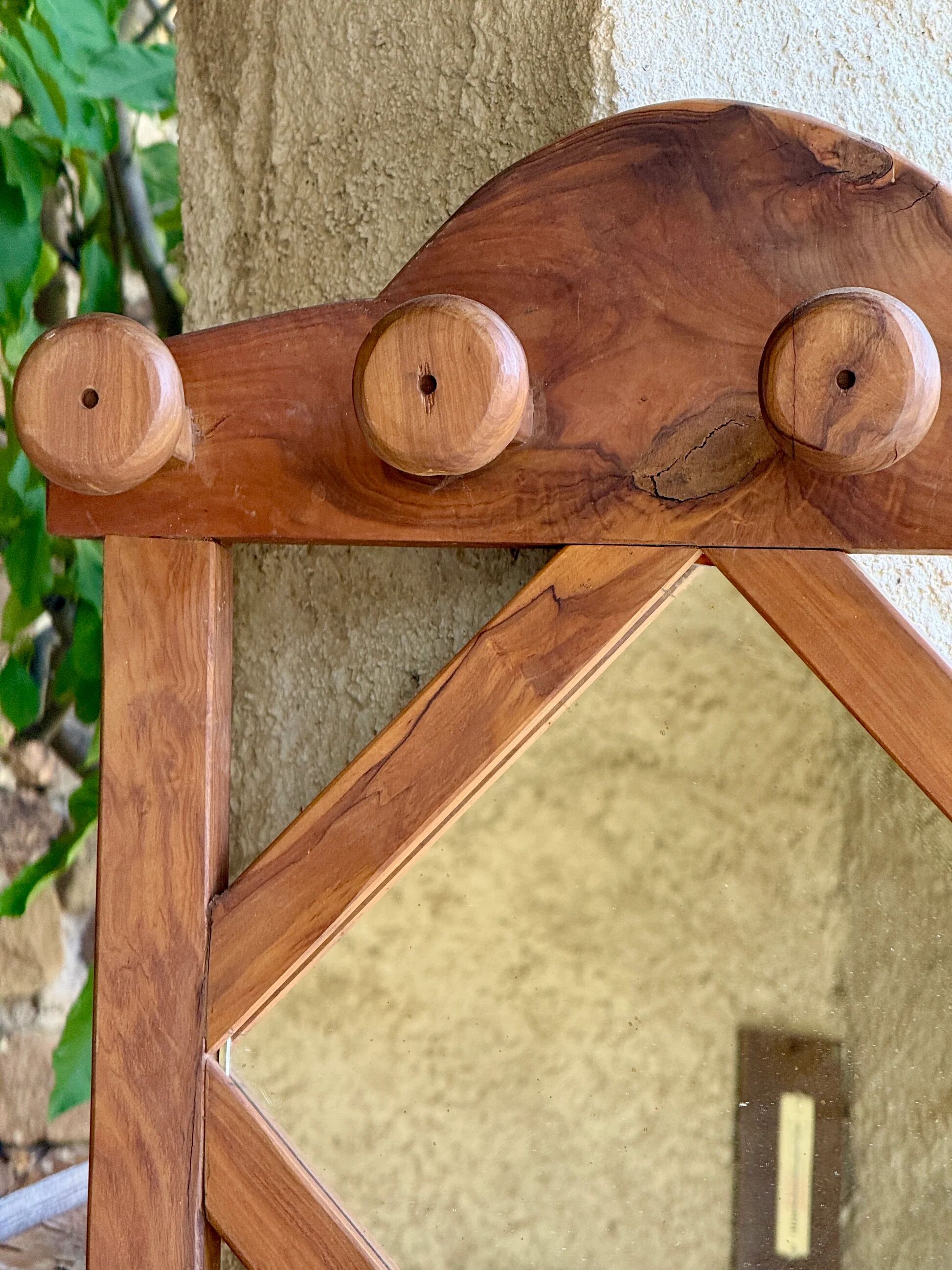 Coat rack / coat stand and umbrella stand in olive wood