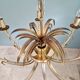 Brass chandelier, pineapple leaf decoration, Boulanger, 1970