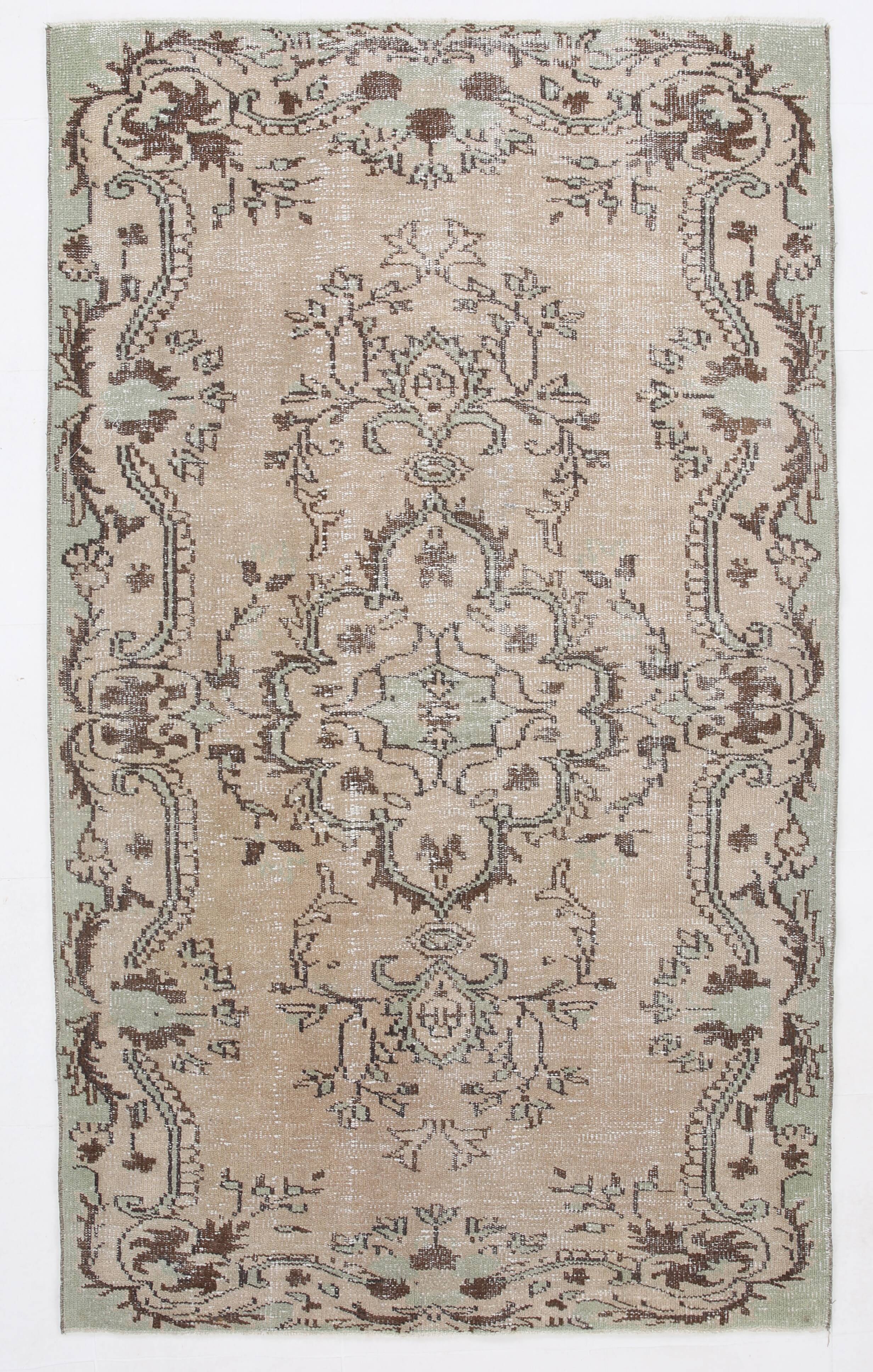 4x7 classic floral vintage tapis rug, 211x125cm