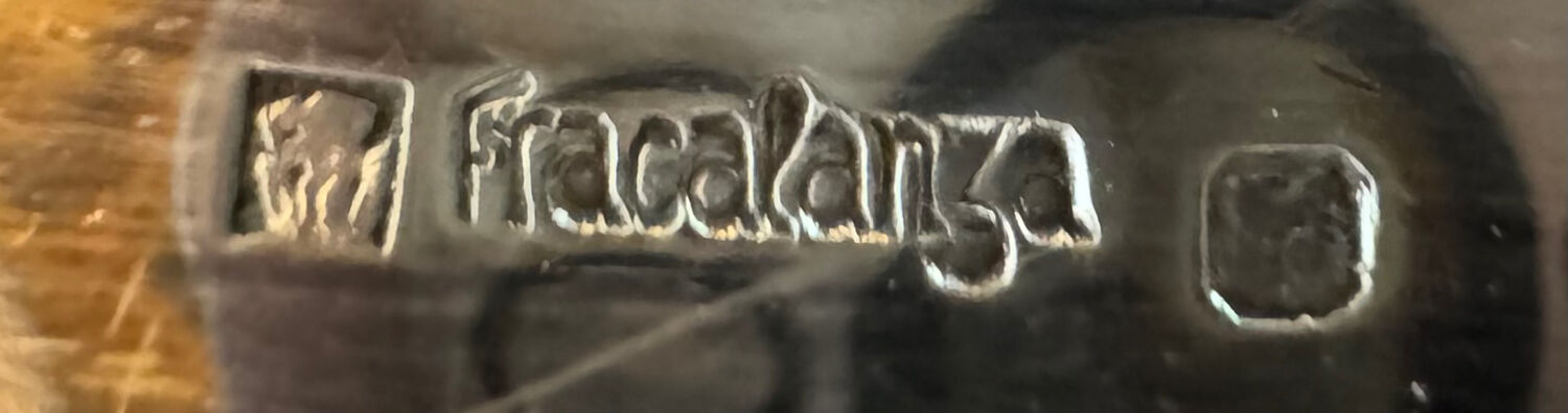 Large serving platter, silver-plated, Fracalanza, Brazil, 20th century.