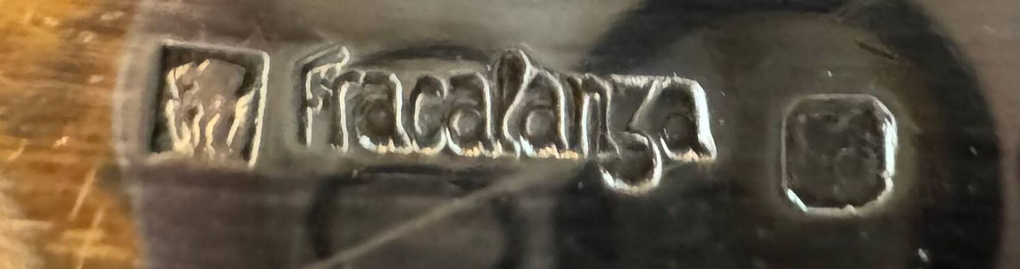 Large serving platter, silver-plated, Fracalanza, Brazil, 20th century.