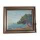Tablau painting with seaside oil signed