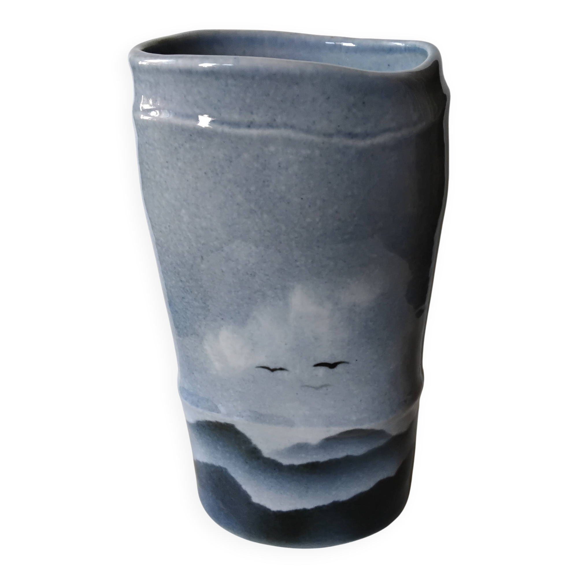 Vase Virebent in porcelain by Claire Debril, 1970s.