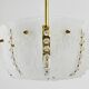 J.T. Kalmar Petite curved suspension basket, brass and glass, Austria, 1950s