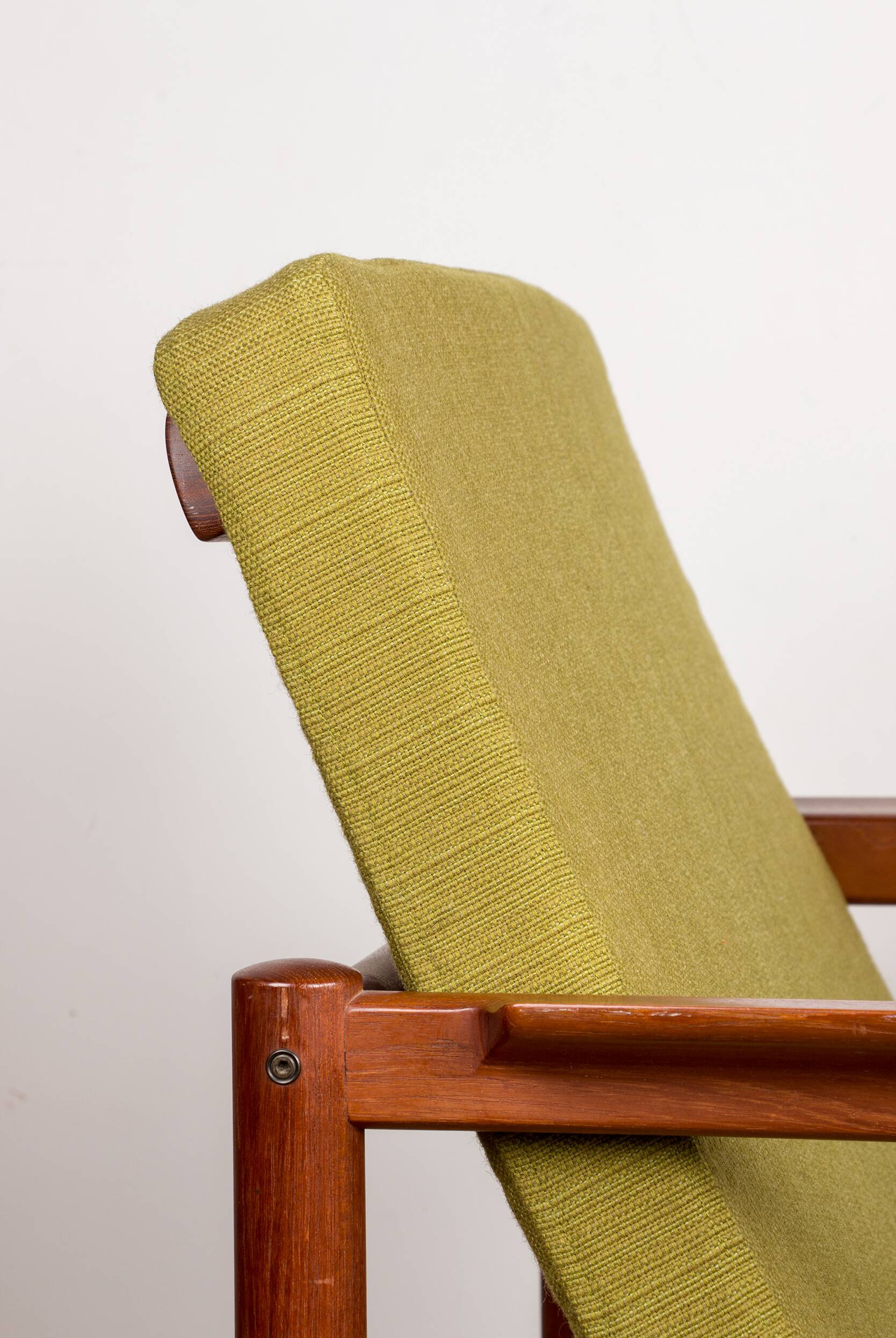 Danish Teak and fabric armchair by Børge Jensen & Sønner 1960.