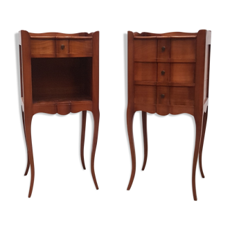 Paire de chevet art déco en merisier palissandre. Travail français