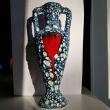 Fat lava blue vase