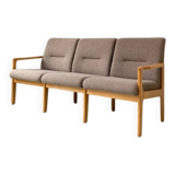 Vintage wooden seating area / sofa and 2 armchairs