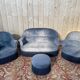 Salon crapaud comprenant cabale et fauteuils + pouf