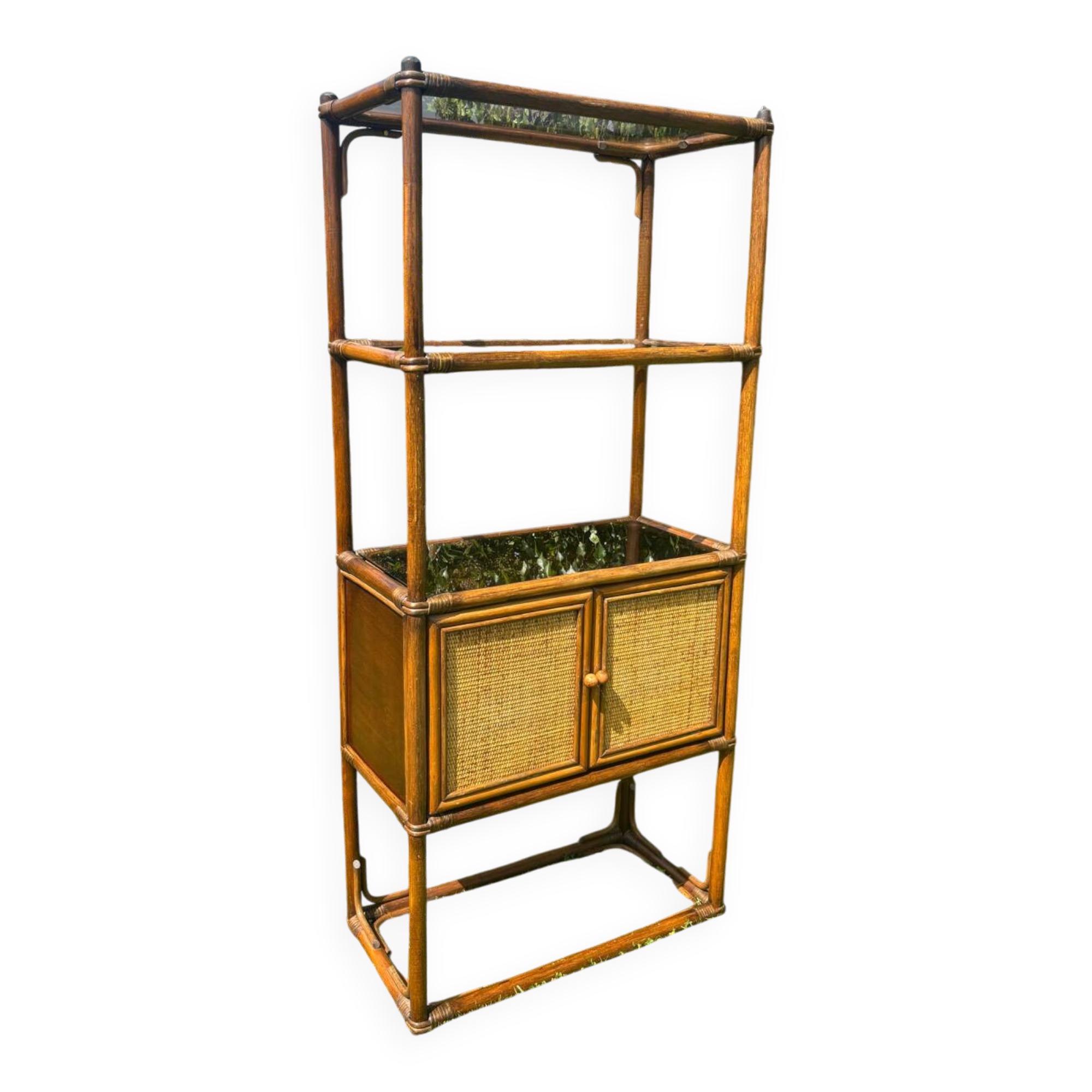 Vintage rattan bookshelf