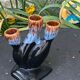 Soliflore for 3 flowers in flamed and vintage glazed ceramic