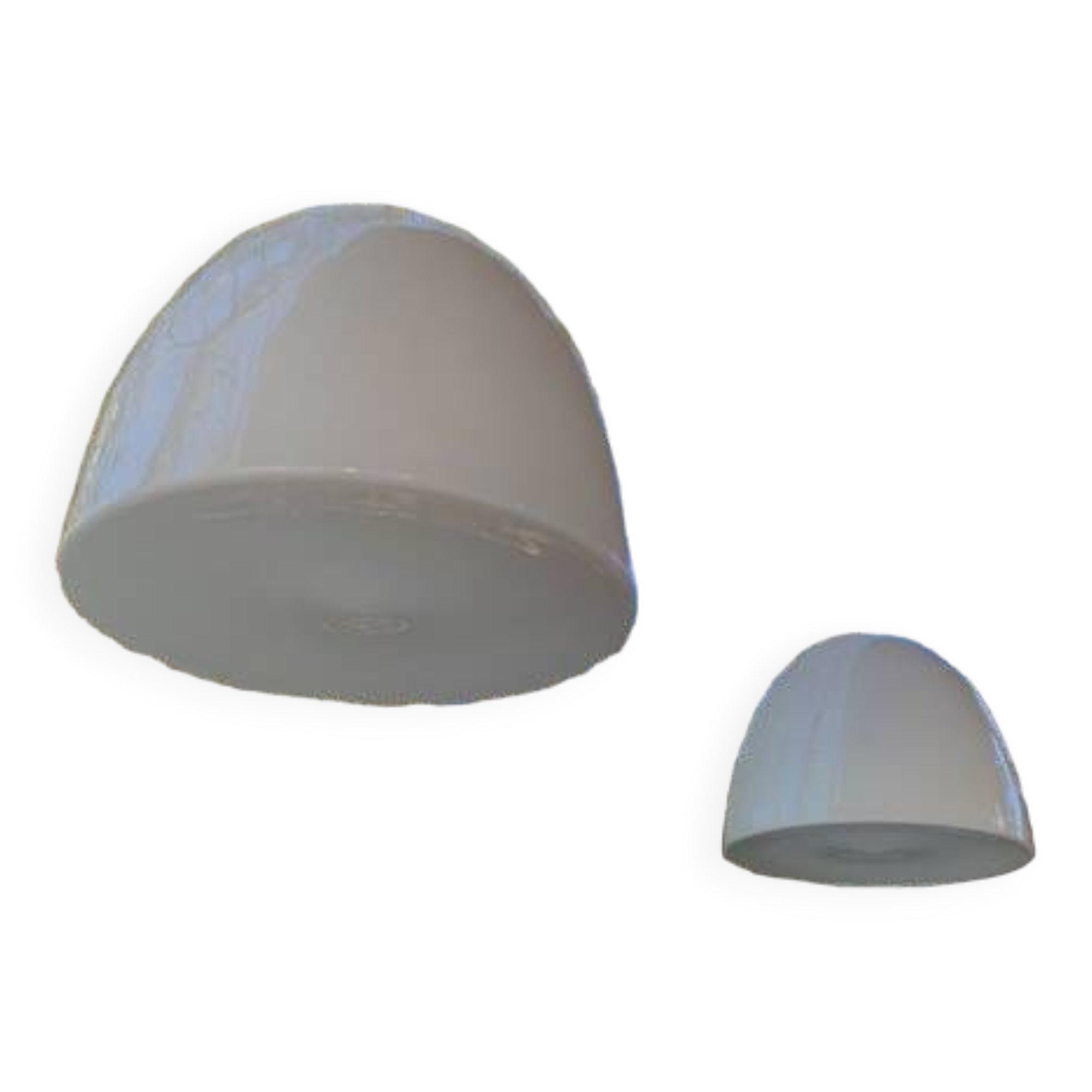 2 Danish white glass pendant lights (50s/60s)